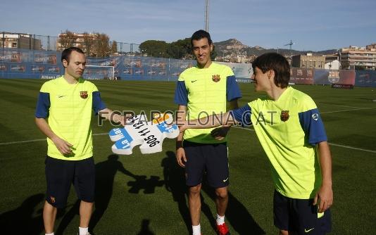 Los jugadores tambin han hecho un llamamiento para la Marat de TV3 que se har este domingo. (Foto: Miguel Ruiz - FCB)