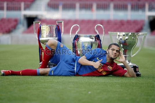 El triplet, en bones mans. Foto: Arxiu FCB