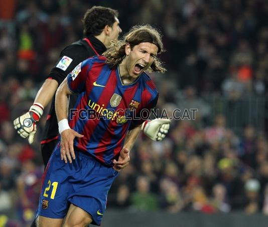 Ocasi perduda. Txigrinski va fregar el gol contra l'Athletic Club (4-1). Foto: Arxiu FCB