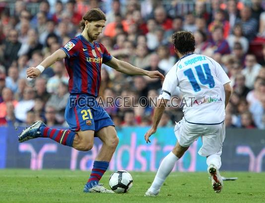 L'ucrans va jugar el seu penltim partit contra el Xerez (3-1). Foto: Arxiu FCB