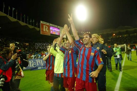 Celebracin de su segunda Liga la temporada 2005/06, en Balados. Foto: Archivo FCB