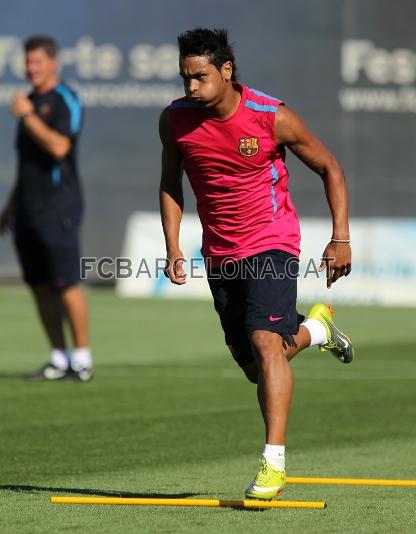 Jeffren trabajando al mximo. Foto: Miguel Ruiz - FCB.