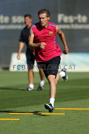 Hleb, el otro azulgrana que tambin ha estado trabajando en la Ciudad Deportiva. Foto: Miguel Ruiz - FCB.