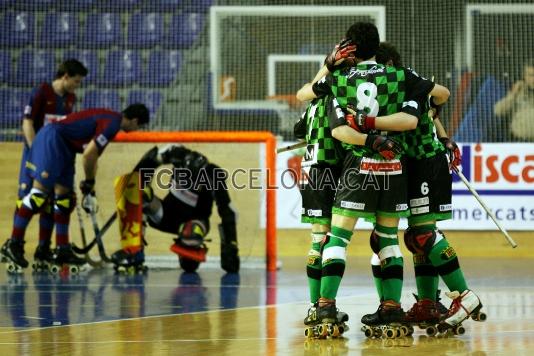 El Noia celebra un dels seus cinc gols.