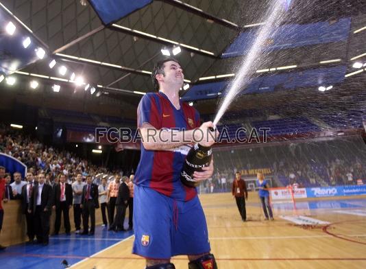 La celebracin del cuarto ttulo de la temporada tambin se produjo en el Palau Blaugrana.