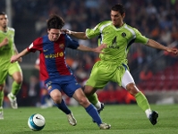 Partido de ida de la semifinal de Copa del Rey disputado en el Camp Nou ante el Getafe.