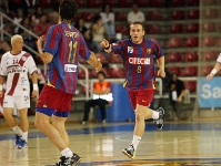 Vctor Toms celebra un gol contra el Logroo la temporada pasada