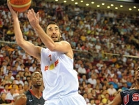 Navarro en un partido de Espaa. Foto: FIBA.