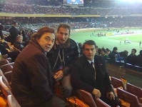 Sanlleh, Begiristain i Laporta, a l'estadi internacional de Yokohama.