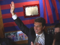 Laporta, con la Pea Barcelonista de Constant