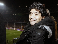 Maradona, en el palco