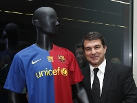 Joan Laporta, durante la cena de hermandad del martes.