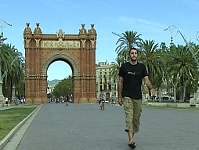 Foto: Egurrola a Arc de Triomf. El porter defensa una temporada ms l'arc blaugrana.