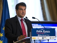 Joan Laporta en la ponencia del Forum Europa Tribuna Catalua. Foto: Alex Caparrs.