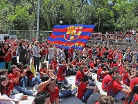 El Carmel se ha vestido del Bara para presentar el nuevo centro XICS. Fotos: Miguel Ruiz - FCB.