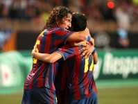 Puyol y Pedro, protagonistas en el spot de Nike. Foto: archivo FCB.