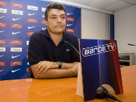 Xavi Pascual ha atendido a los medios en rueda de prensa. (Fotos: lex Caparrs - FCB)