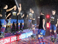 Teixid i Tarrs han celebrat amb especial emoci el doblet blaugrana (Fotos: Miguel Ruiz - FCB)