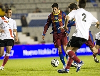 Carlos Carmona contra el Hospitalet en la Copa Catalunya. Foto: lex Caparrs- FCB