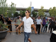 Ibrahimovic, entrando en las oficinas del club este sbado por la tarde. Foto: Miguel Ruiz (FCB).