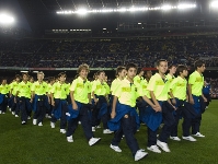 Una imatge de la presentaci l'any passat dels equips de futbol formatiu del FCB. Fotos. Arxiu FCB