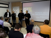 D'esquerra a dreta: Andoni Zubizarreta, Albert Valentn, Narcs Juli i Pep Boada durant la reuni d'observadors d'aquest divendres. Fotos: lex Caparrs-FCB.