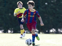 Oriol Solina, autor d'un dels cinc gols de l'Alev C aquest cap de setmana. Fotos: arxiu FCB/Severino Fernndez Sainz.