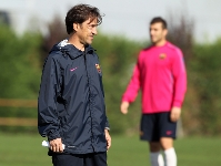 Joan Barbar en la sessin de entrenamiento del filial del viernes en la Ciudad Deportiva. Fotos: Miguel Ruiz-FCB.