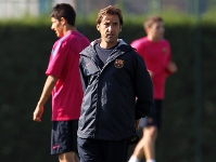 Joan Barbar durant l'entrenament d'aquest divendres a la Ciutat Esportiva Joan Gamper. Fotos: Miguel Ruiz-FCB.