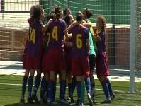 Las jugadoras azulgranas celebrando el pase a la final.