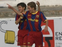 Javi Ruiz, el autor del 2-0 del Infantil B del Bara contra el Borussia de Dortmund. Foto: archivo Severino Fernndez Sainz.