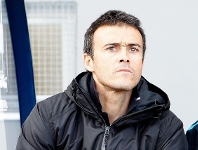 Luis Enrique, durant el partit del filial blaugrana contra l'Alcorcn. Fotos: ampress.