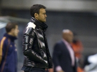 Luis Enrique durante el partido contra el Recreativo de Huelva. Fotos: lex Caparrs-FCB.