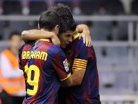 Nolito, celebrando su gol ante el Tenerife con Abraham i Soriano. Foto: Miguel Ruiz