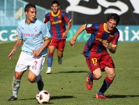 Carles Planas en la primera jornada en el campo del Celta de Vigo. Fotos: archivo FCB/Diego Prez.