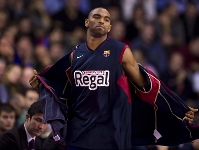 Anderson, en el seu debut al Palau. (Foto: lex Caparrs - FCB)