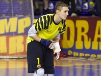 Cristian en un partido en el Palau. Fotos: Archivo FCB.