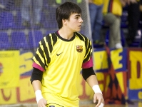 Chema Mella en su debut en el Palau. Fotos: Archivo FCB.