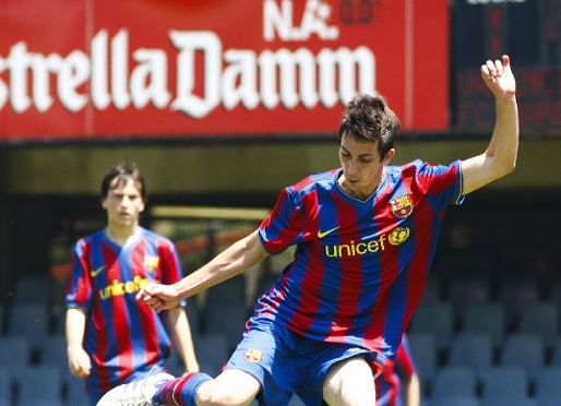 Isaac Cuenca, con el Juvenil A en la temporada 2009/10 dnde coincidi con Garca Pimienta. Fotos: Archivo FCB