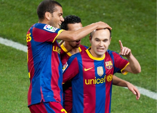 Iniesta, celebrando uno de los goles que ha marcado esta temporada. Foto: Miguel Ruiz / lex Caparrs (FCB).