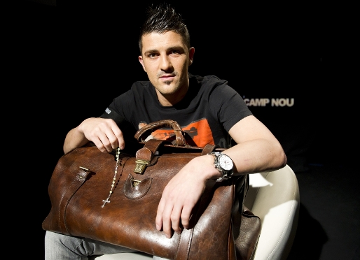 David Villa, en el plat del programa 'Estaci Camp Nou'. Foto: lex Caparrs (FCB).