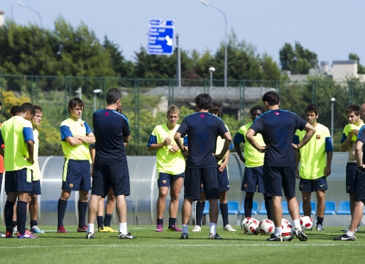 Un dels ltims entrenaments del Juvenil A al passat mes de juny. Fotos:lex Caparrs/FCB