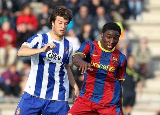 Jean Marie Dongou y sus compaeros del Juvenil A competirn a nivel europeo. Fotos: Archivo FCB