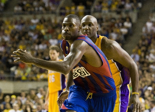 Mickeal, se sali en el amistoso jugado contra los Lakers con 26 puntos. Foto: lex Caparrs (FCB)