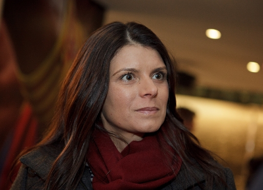 Mia Hamm, exfutbolista americana i ambaixadora del FC Barcelona, a la Llotja del Bara-Arsenal. Foto: German Parga (FCB)