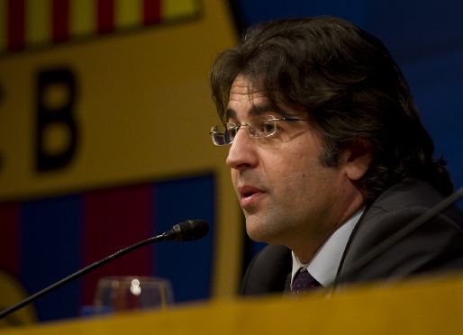 Toni Freixa en la compareixena d'aquest dimarts. Foto: lex Caparrs - FCB.