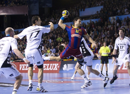 Bara Borges y Kiel ya se han visto las caras en la edicin de esta temporada de la Champions. Fotos: Archivo FCB.