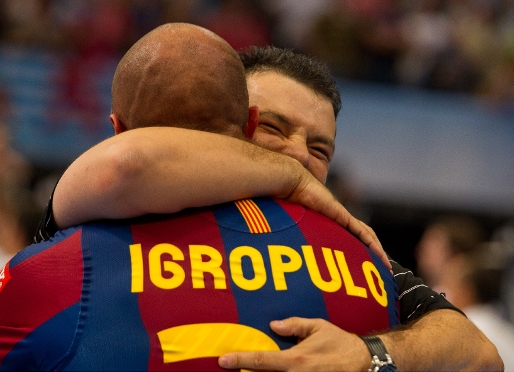 Pascual, celebrant el triomf a la F4 de Colnia. (Foto: Arxiu FCB)