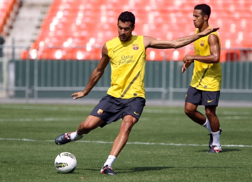 Busquets en uno de los entrenamientos en Washington. Foto: Miguel Ruiz - FCB