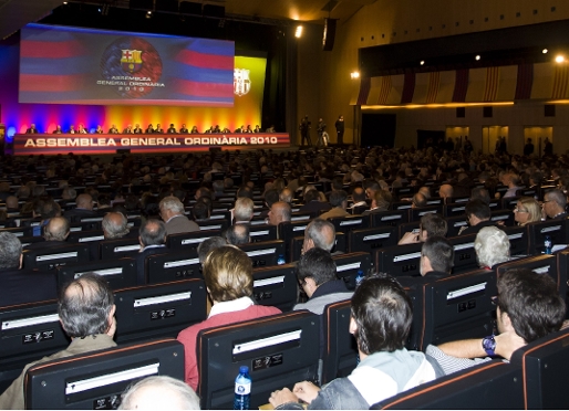 Imagen de la Asamblea General Ordinaria celebrada el ao pasado en el Palacio de Congresos. Foto: Archivo FCB